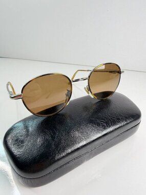 Vintage Winchester Round Sunglasses Brown Tinted Prescription Lenses + Hard Case